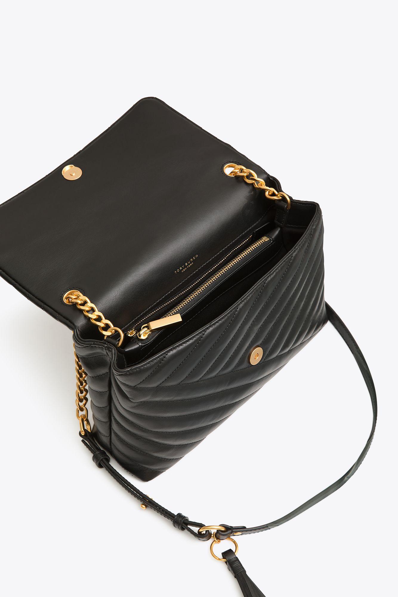 Tory Burch Kira Quilted Leather Shoulder Bag in Black - Lyst