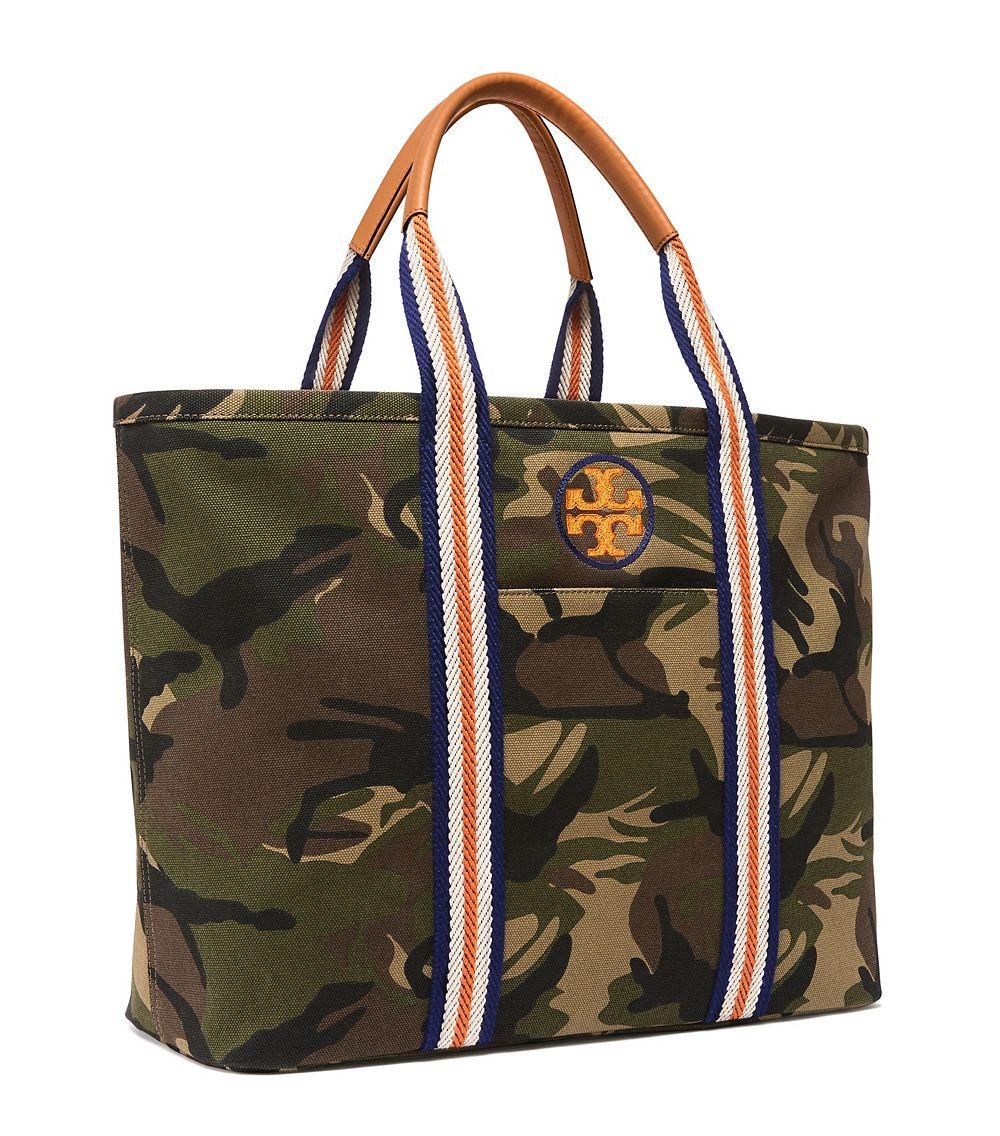 Lyst - Tory Burch Embroidered-T Camo Large Tote Bag