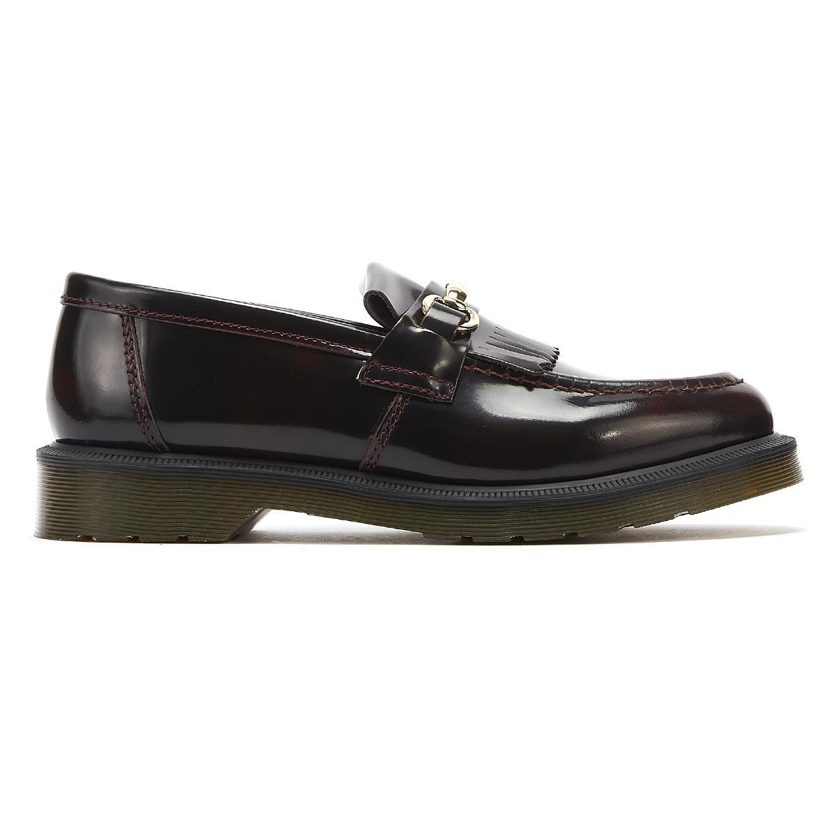 dr martens adrian bar loafers in red