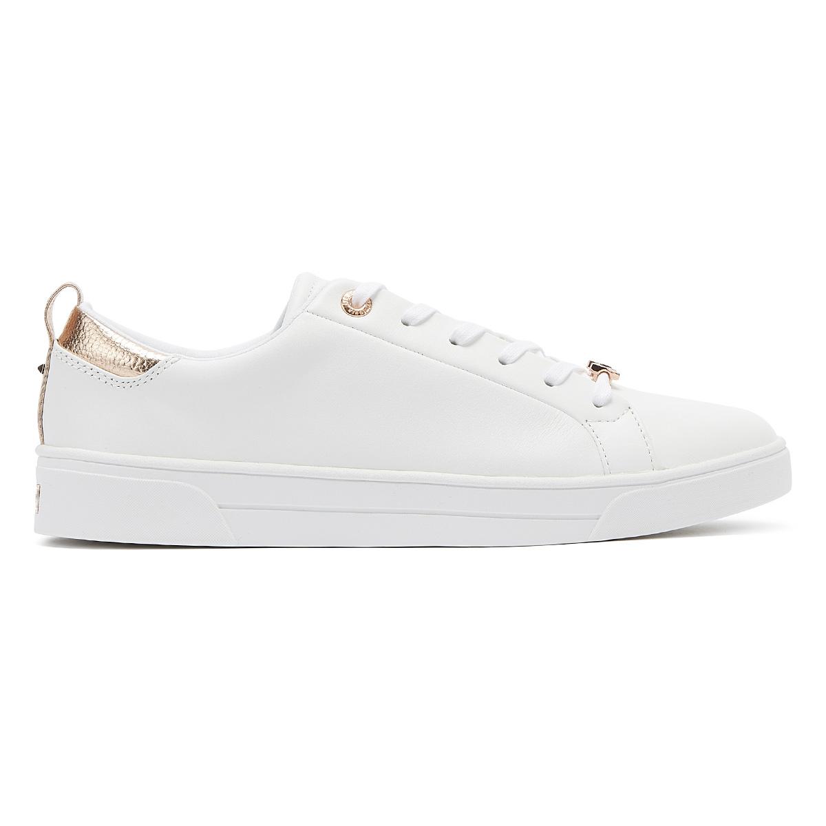 white leather womens trainers