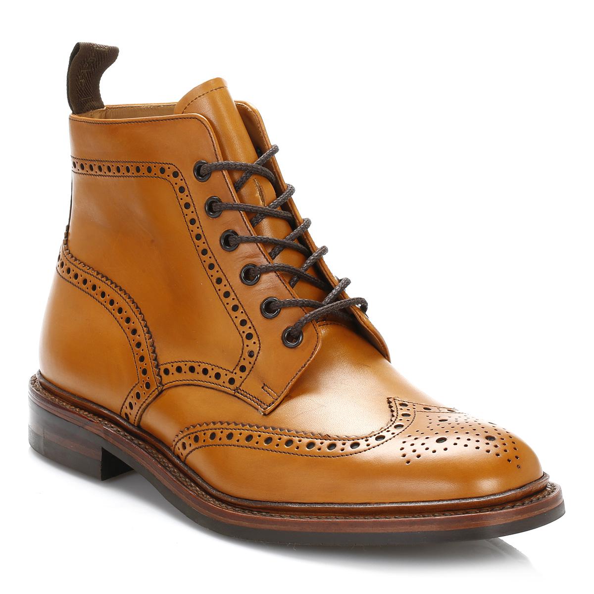 Lyst Loake Mens Tan Burford Dainite Calf Leather Brogue Boots In Brown For Men 6892