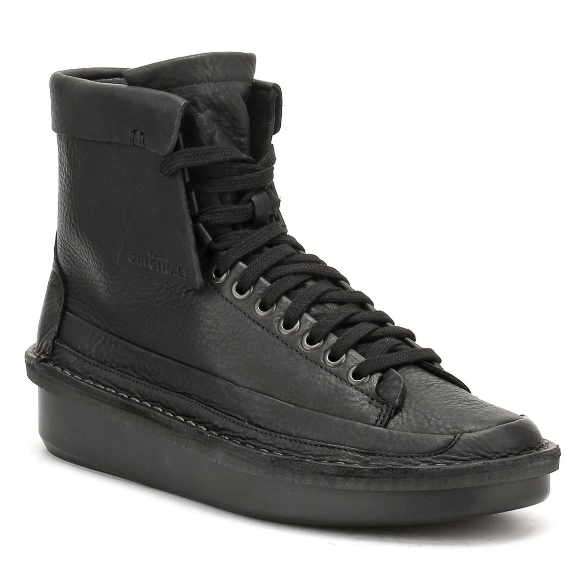 clarks mens black leather shoes