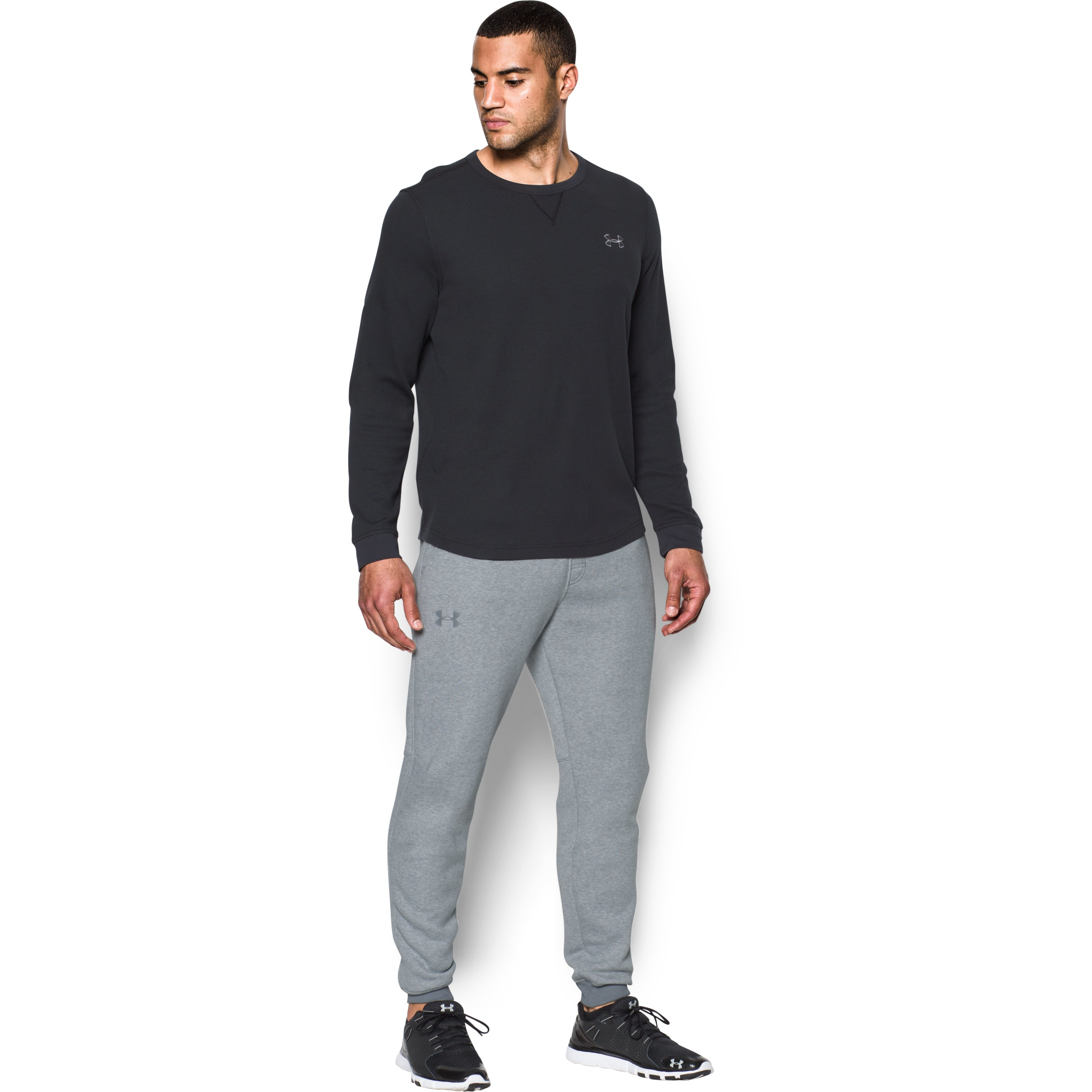 ua microthread fleece patterned stacked joggers