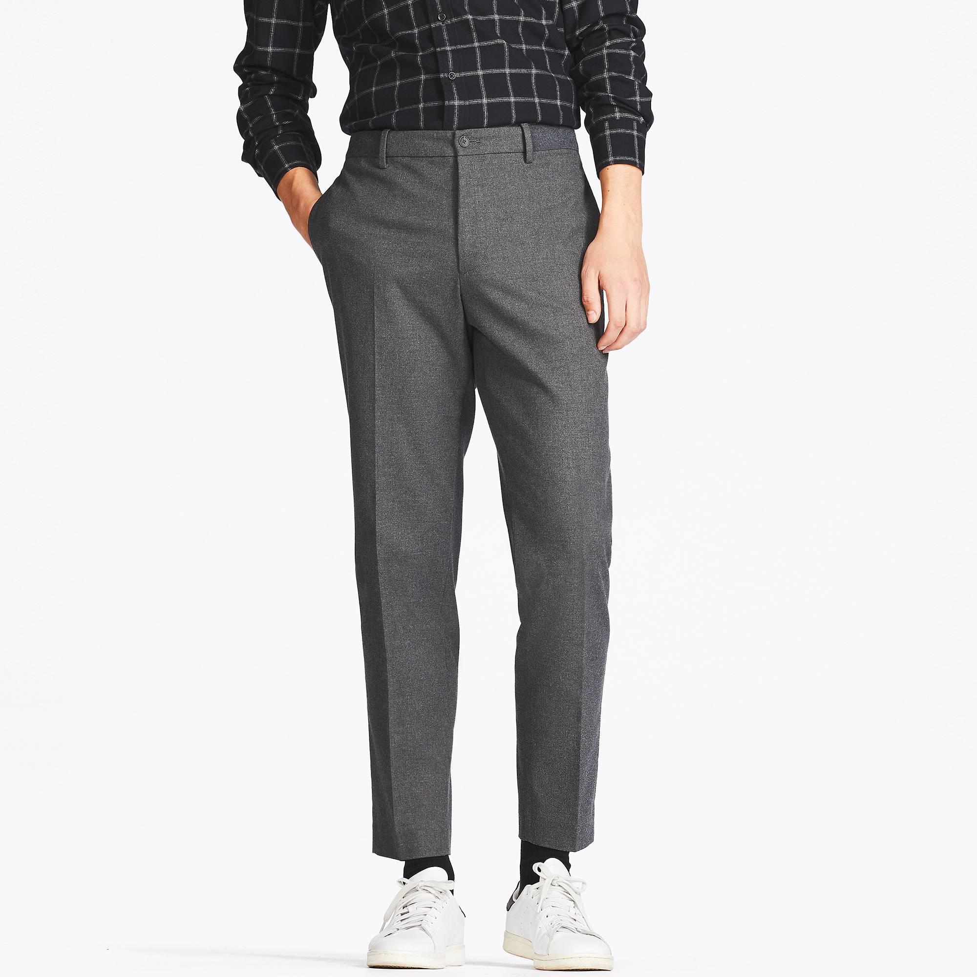 Uniqlo Men Relaxed Anklelength Pants in Gray for Men Lyst