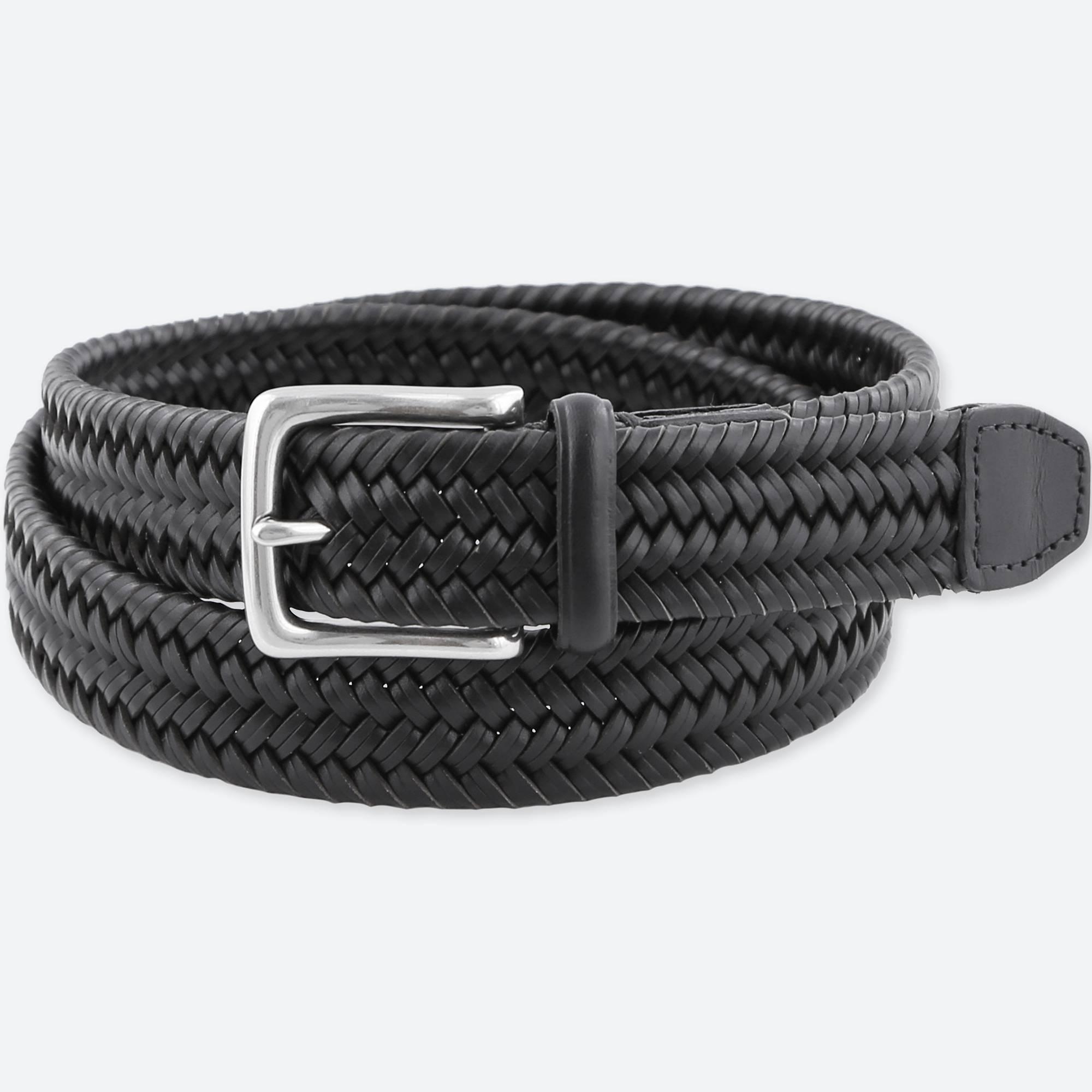 Lyst - Uniqlo Men Leather Stretch Mesh Belt in Black for Men