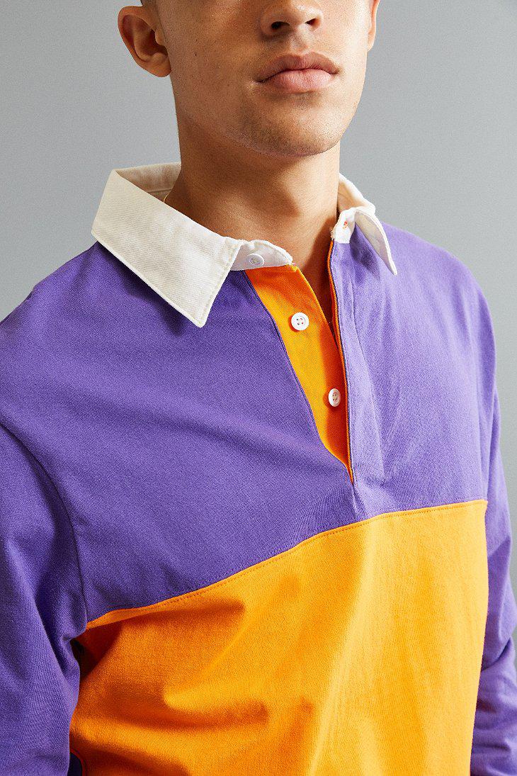 Lyst Urban Outers Uo Archie Striped Rugby Shirt In Purple For Men Gallery