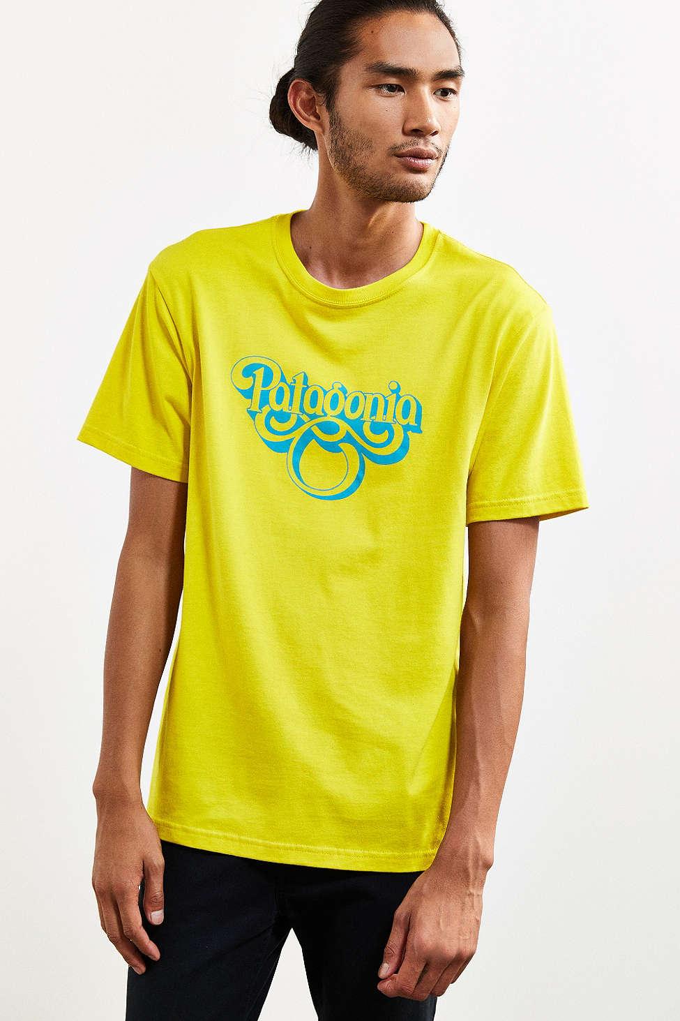 patagonia yellow tshirt