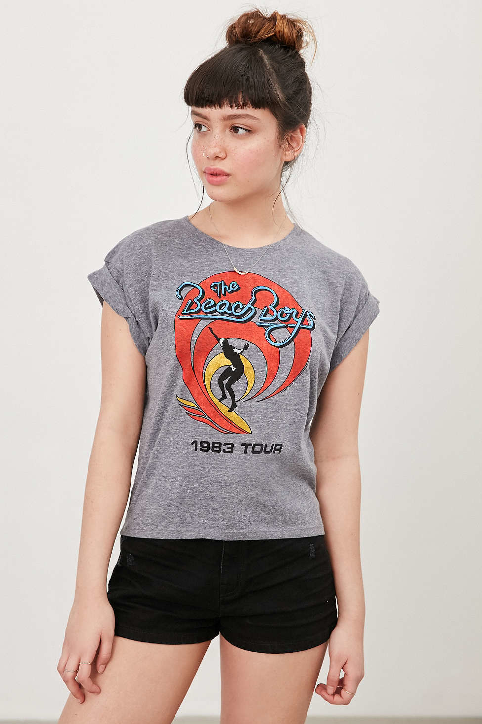 lyst urban outfitters beach boys muscle tee in gray