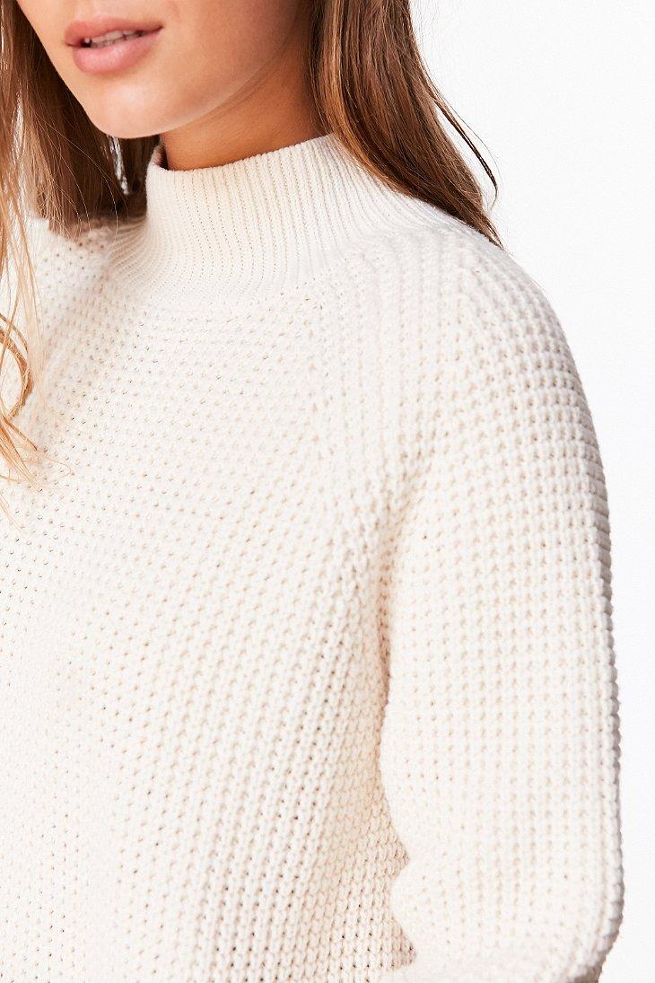 Lyst Bdg Waffleknit Turtleneck Sweater in White