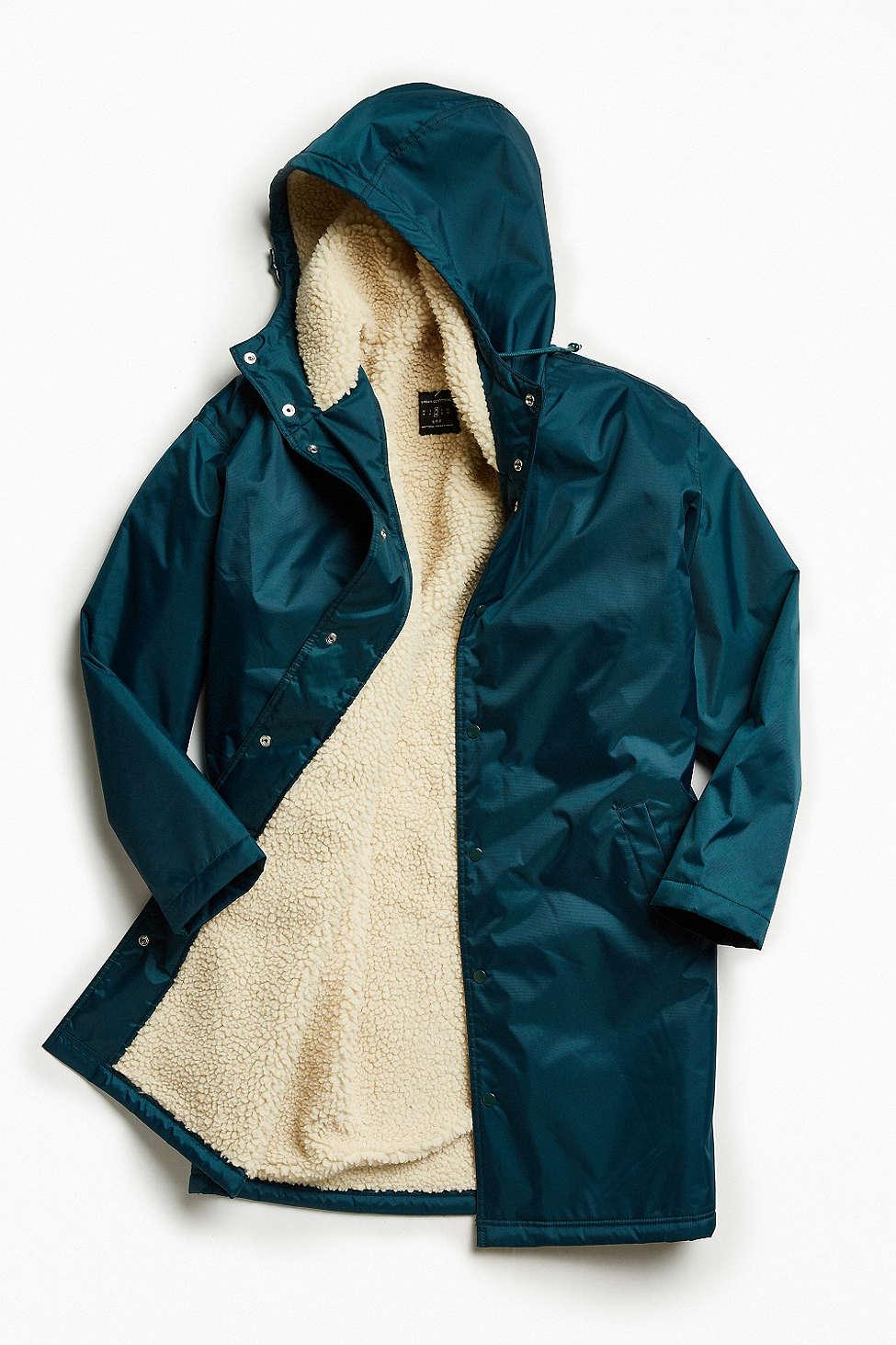 Urban outfitters Uo Sherpa Lined Sideline Parka Jacket in Green for Men