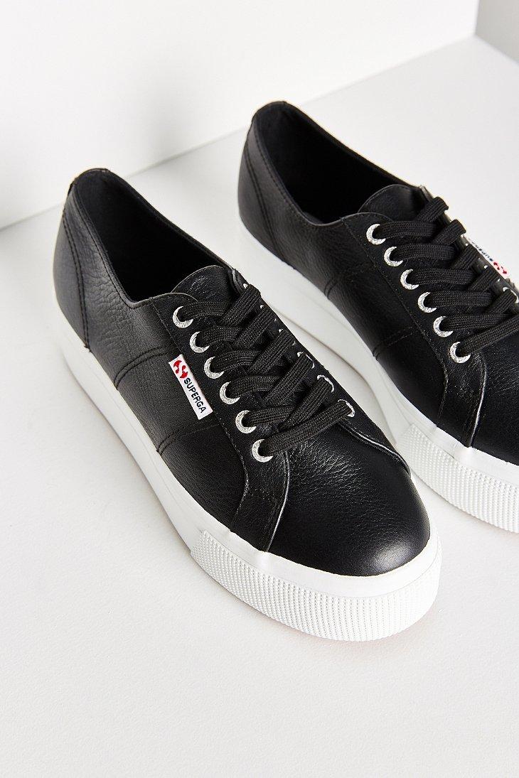 Lyst - Superga 2790 Leather Platform Sneaker in Black