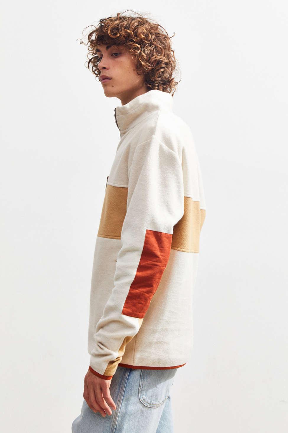 Download Urban Outfitters Uo Colorblock Quarter-zip Mock Neck ...