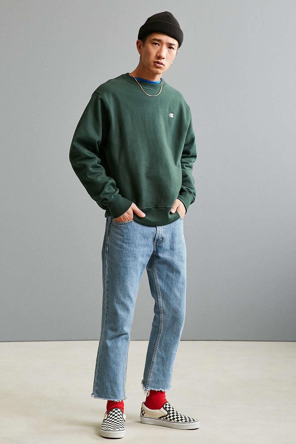 Champion Reverse Weave Fleece Crew Neck Sweatshirt in ...