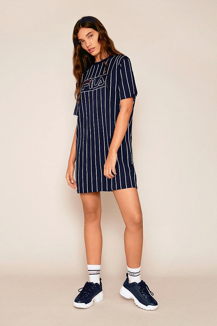 vertical striped t shirt dress