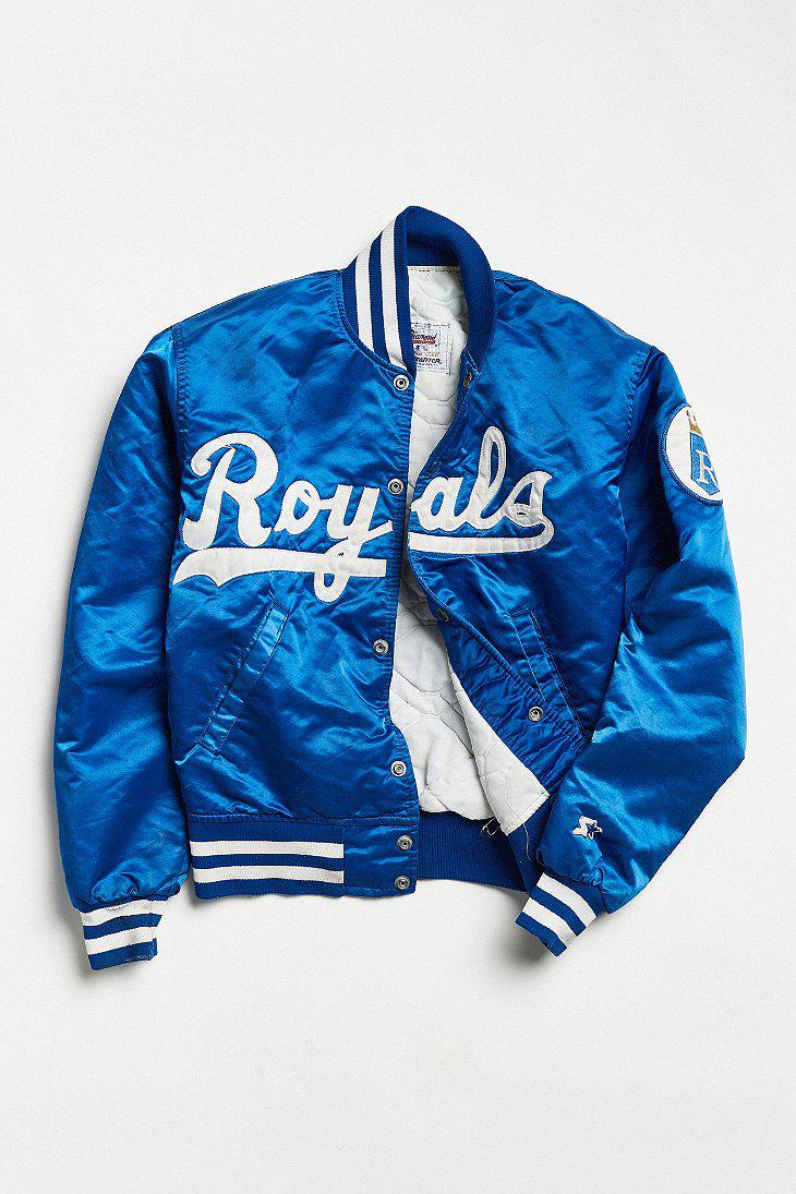 Lyst Urban Outfitters Vintage Starter Kansas City Royals Varsity Jacket in Blue for Men