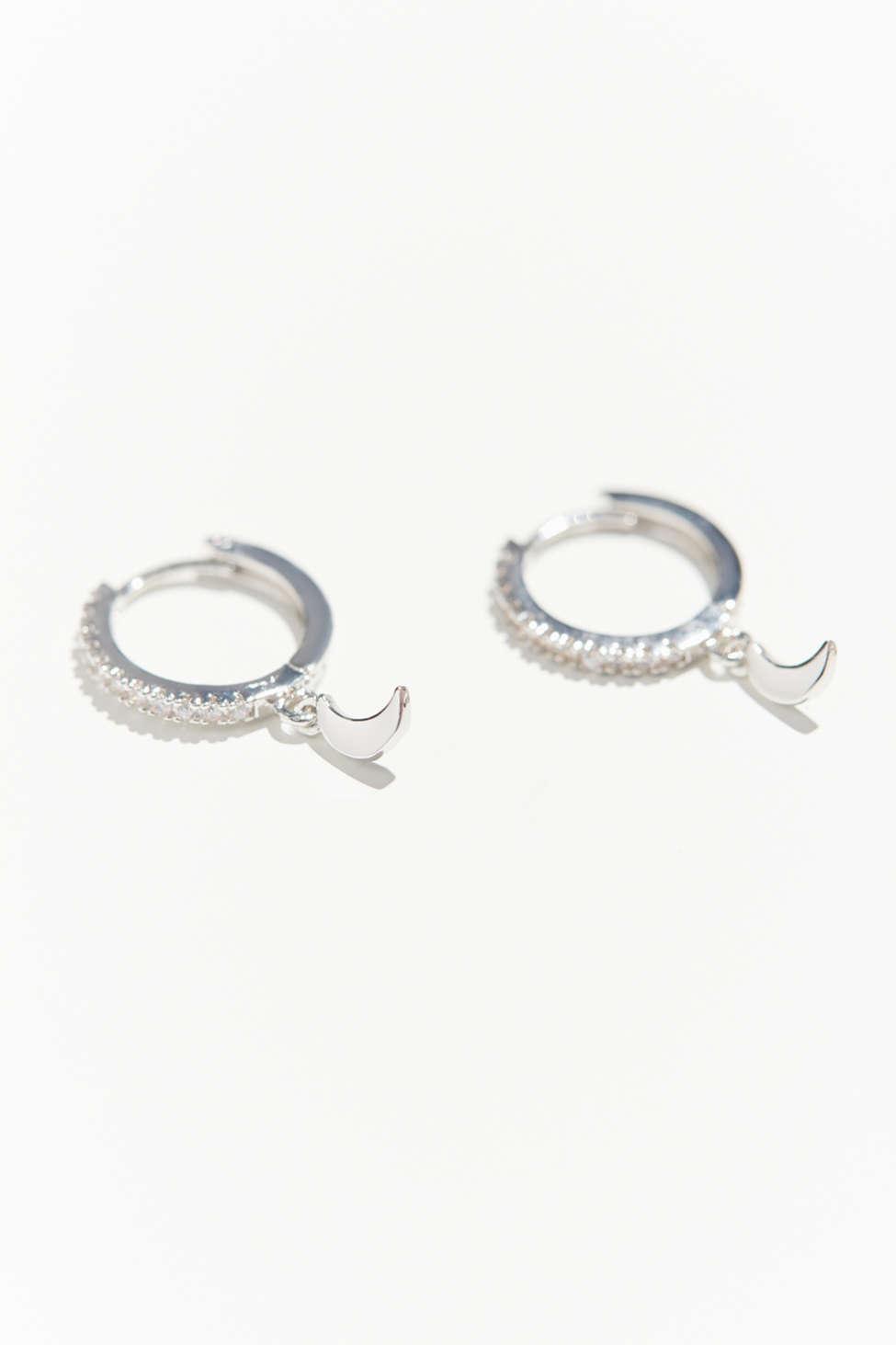 Urban Outfitters Delicate Charm Huggie Hoop Earring in Metallic - Lyst