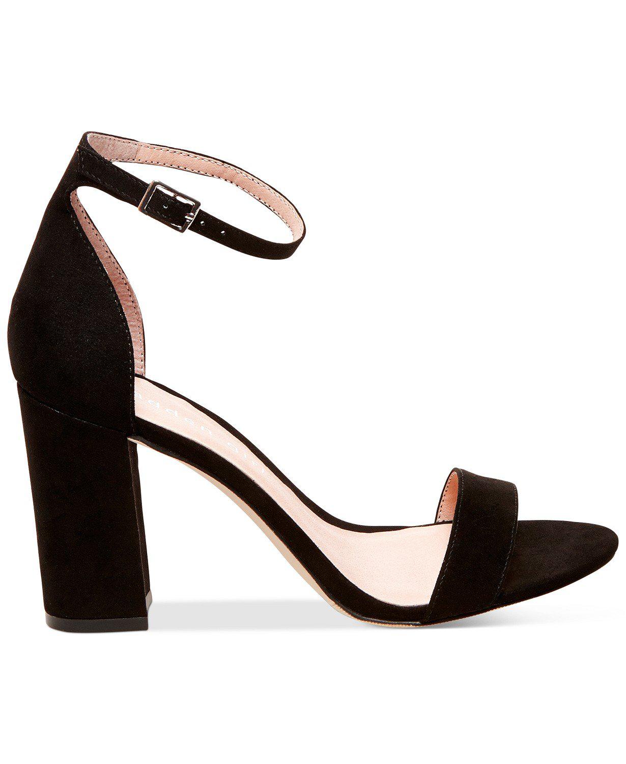 Lyst - Madden Girl Bella Two-piece Block Heel Sandals in Black