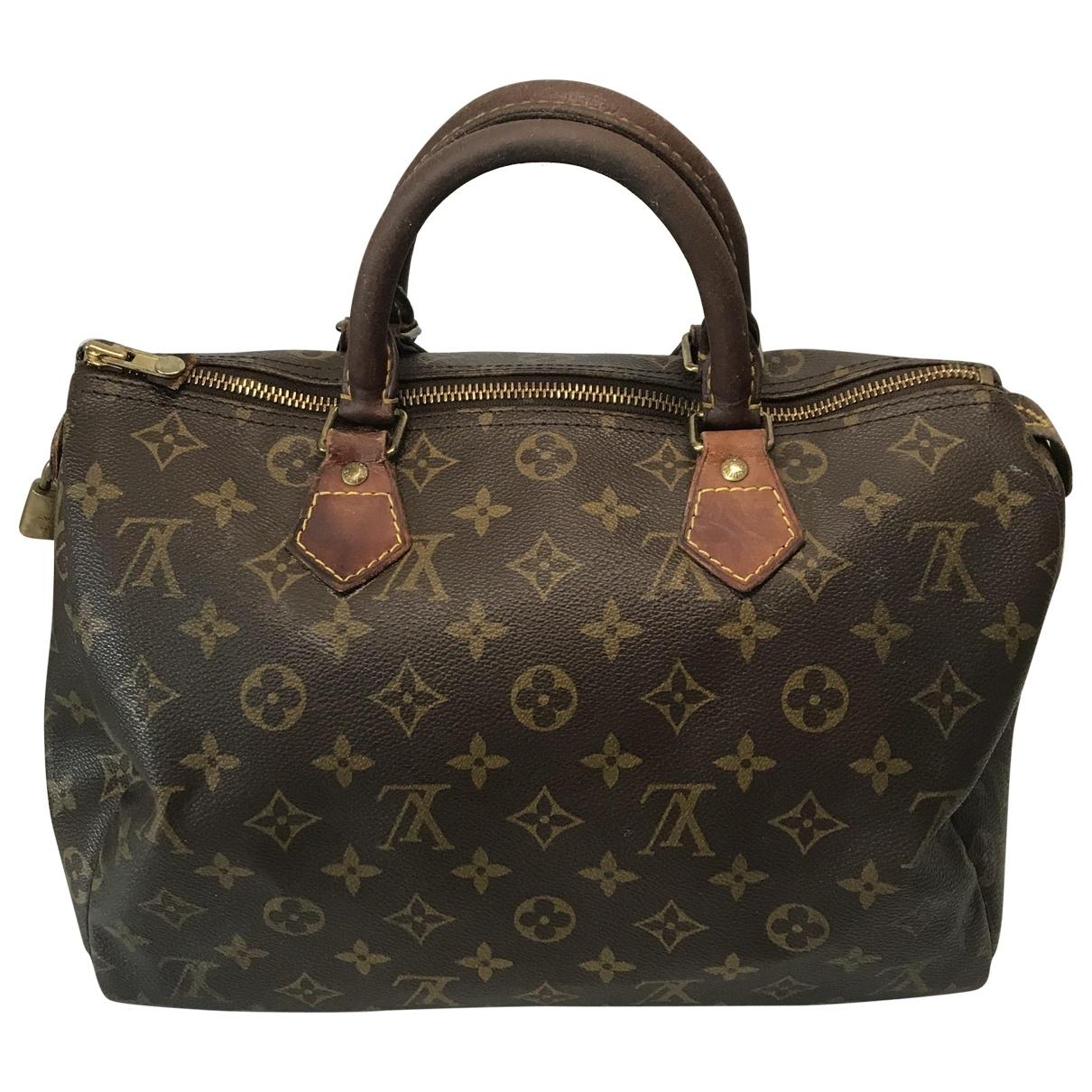 Louis Vuitton Vintage Speedy Brown Cloth Handbag in Brown - Lyst