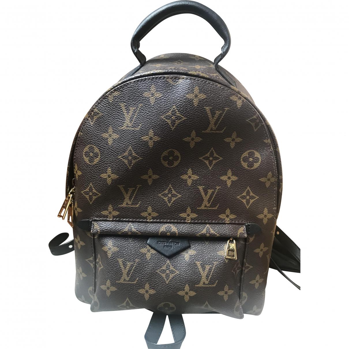 Lyst - Louis Vuitton Pre-owned Palm Springs Brown Cloth Backpacks in Brown