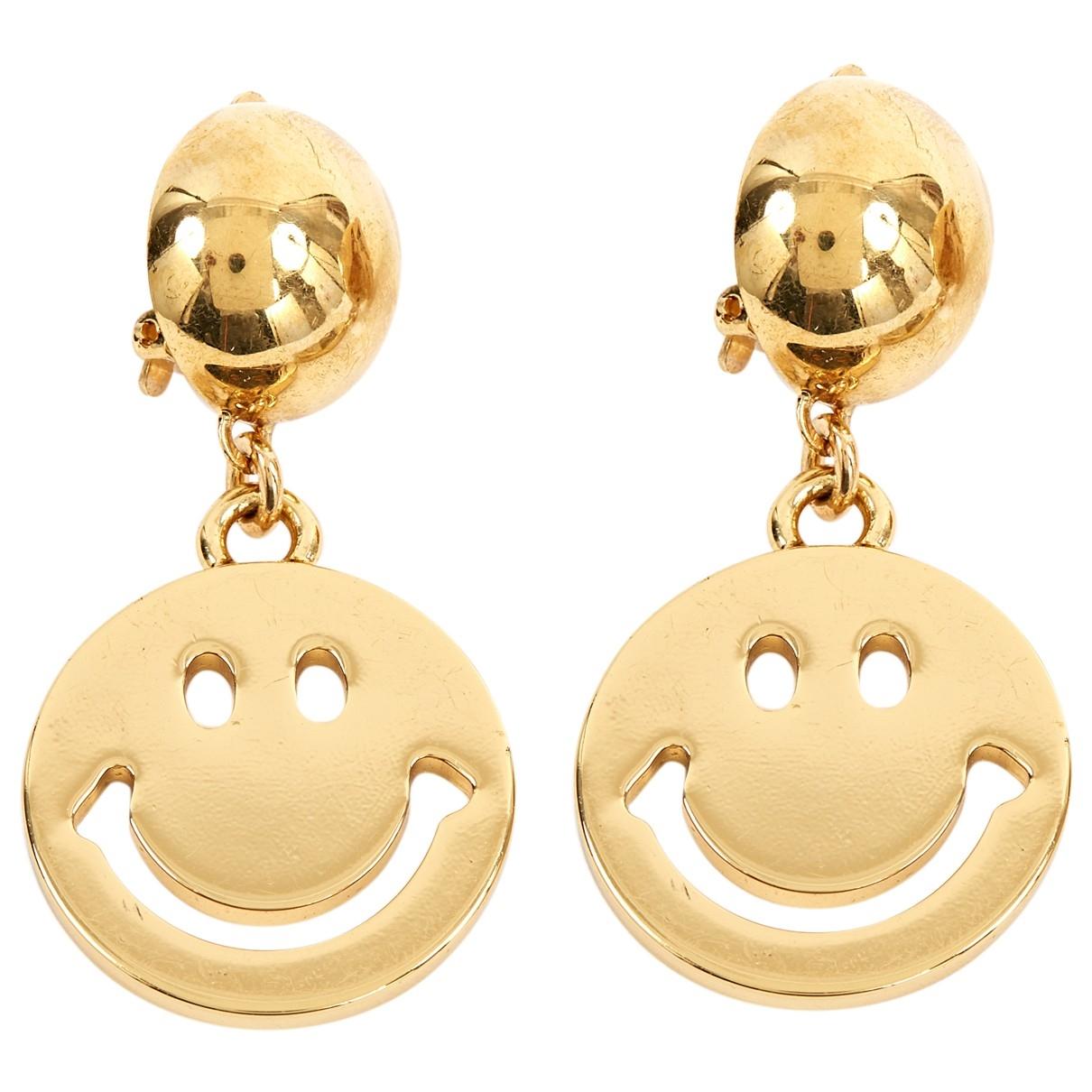 Lyst - Moschino Pre-owned Gold Metal Earrings in Metallic