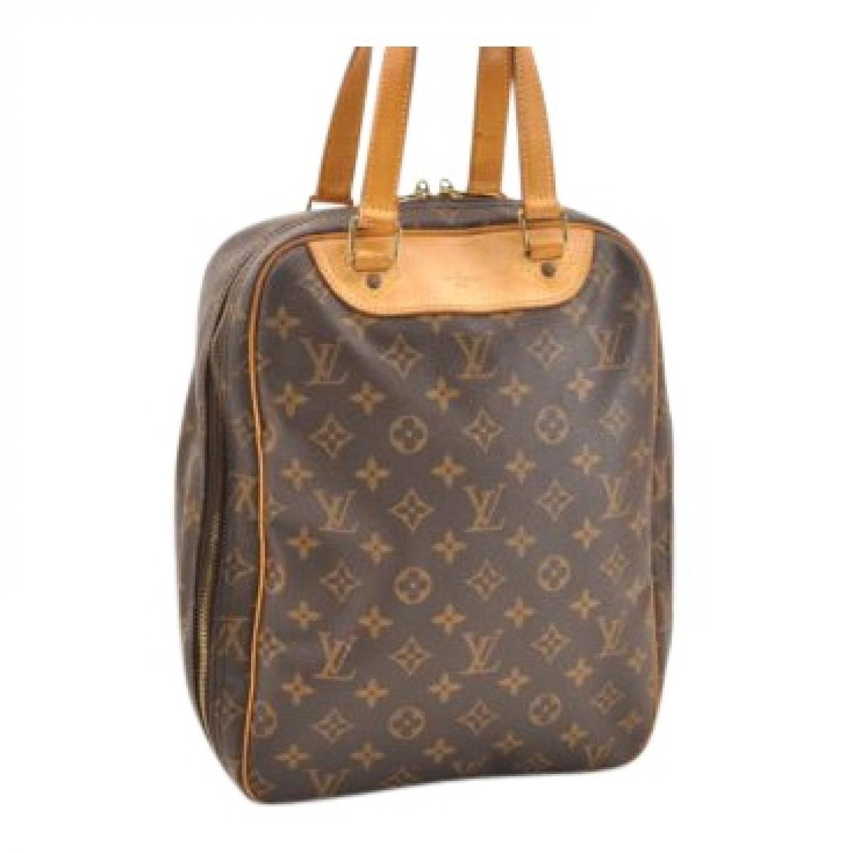 Lyst Louis Vuitton Pre Owned Vintage Brown Cloth Handbag In Gallery