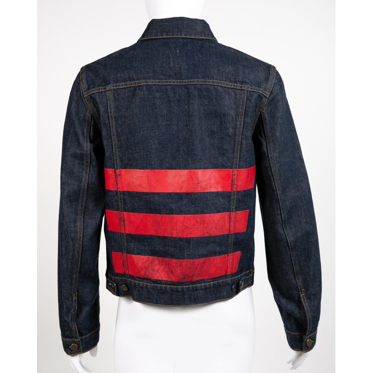 Helmut Lang Striped Denim Jacket in Blue for Men - Lyst