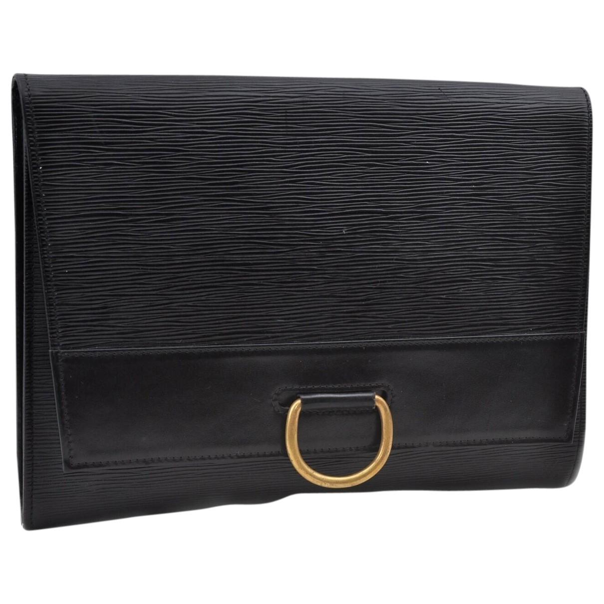 Louis Vuitton Vintage Black Leather Clutch Bag in Black - Save 8% - Lyst