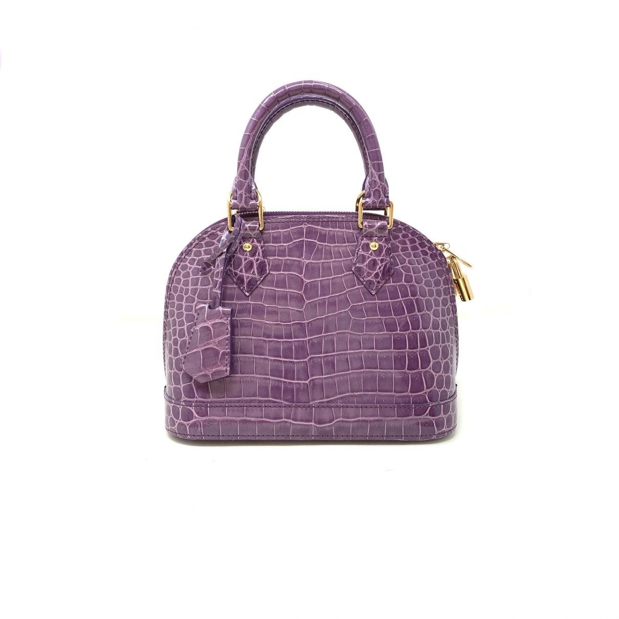 Louis Vuitton Alma Bb Purple Crocodile Handbag - Lyst