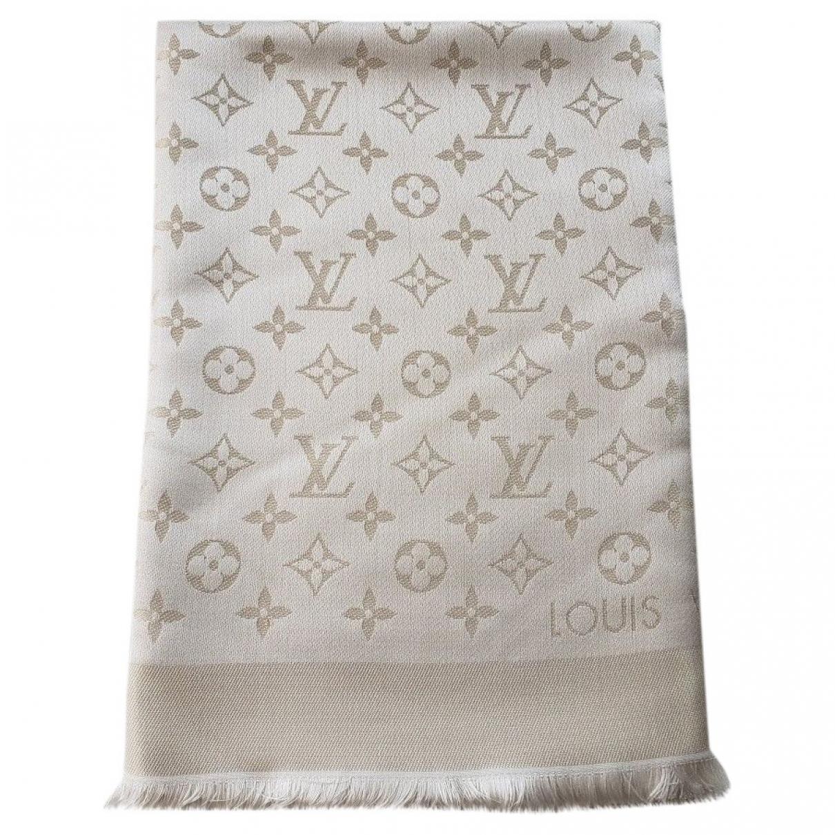 Louis Vuitton Châle Monogram Shine White Silk Scarves in White - Lyst