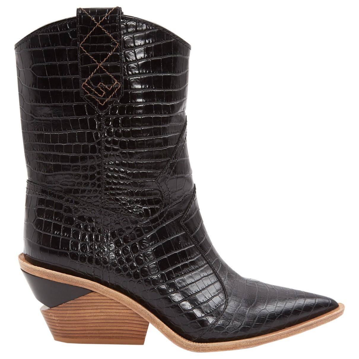 fendi black cowboy boots