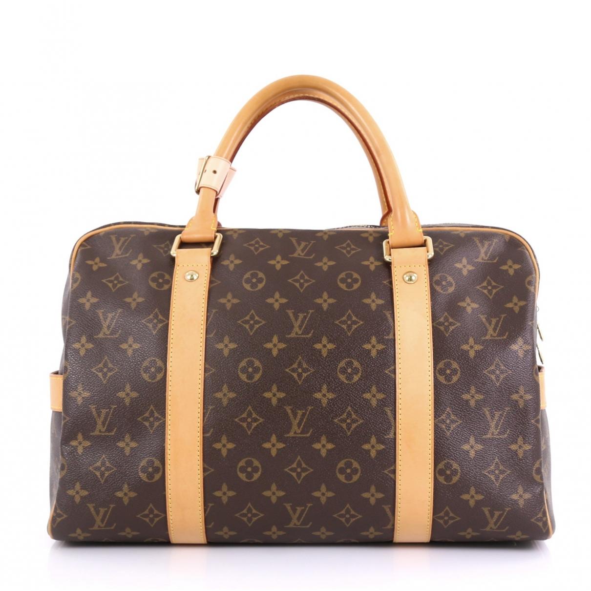 Louis Vuitton Carry All Cloth Handbag in Brown - Lyst