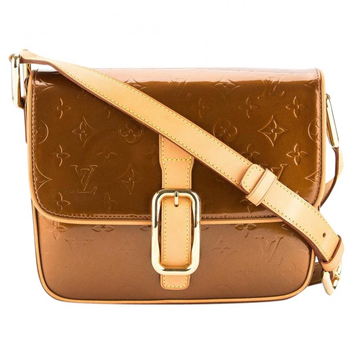 Lyst - Louis Vuitton Christie Patent Leather Crossbody Bag in Brown
