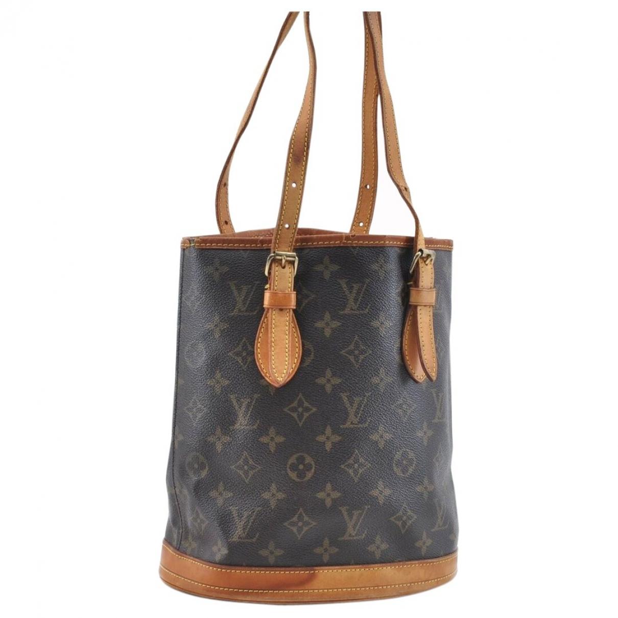 Louis Vuitton Vintage Bucket Brown Cloth Handbag in Brown - Lyst