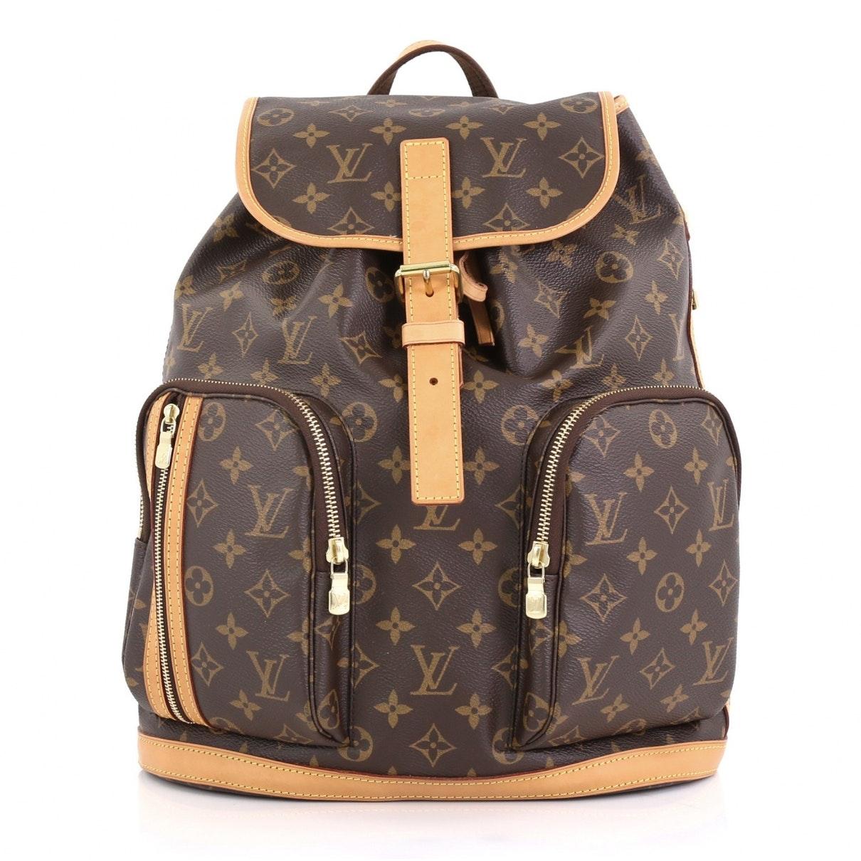 Louis Vuitton Bosphore Backpack Brown Cloth in Brown - Lyst