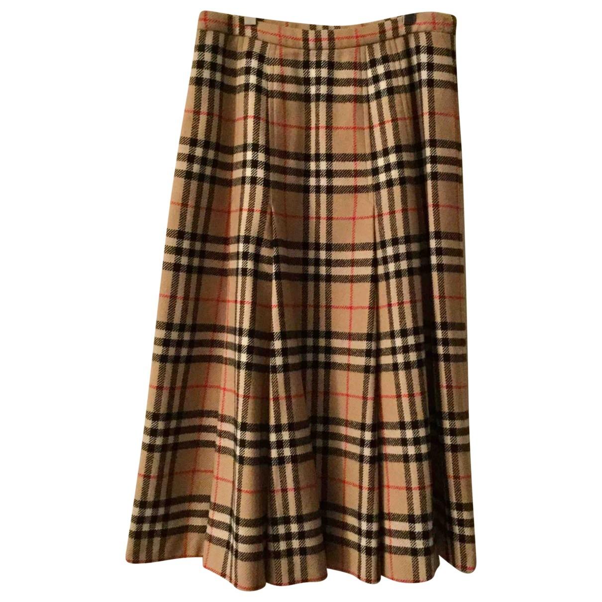 Burberry Vintage Multicolour Wool Skirt in Brown Lyst