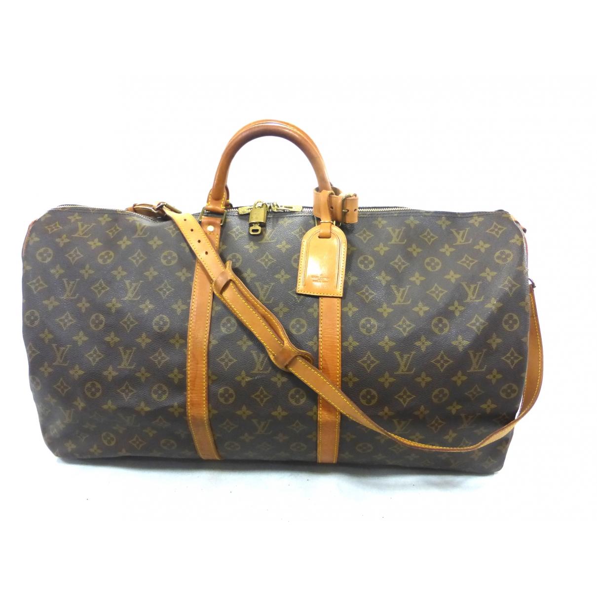 Lyst - Louis Vuitton Pre-owned Keepall Brown Leather Travel Bags in Brown