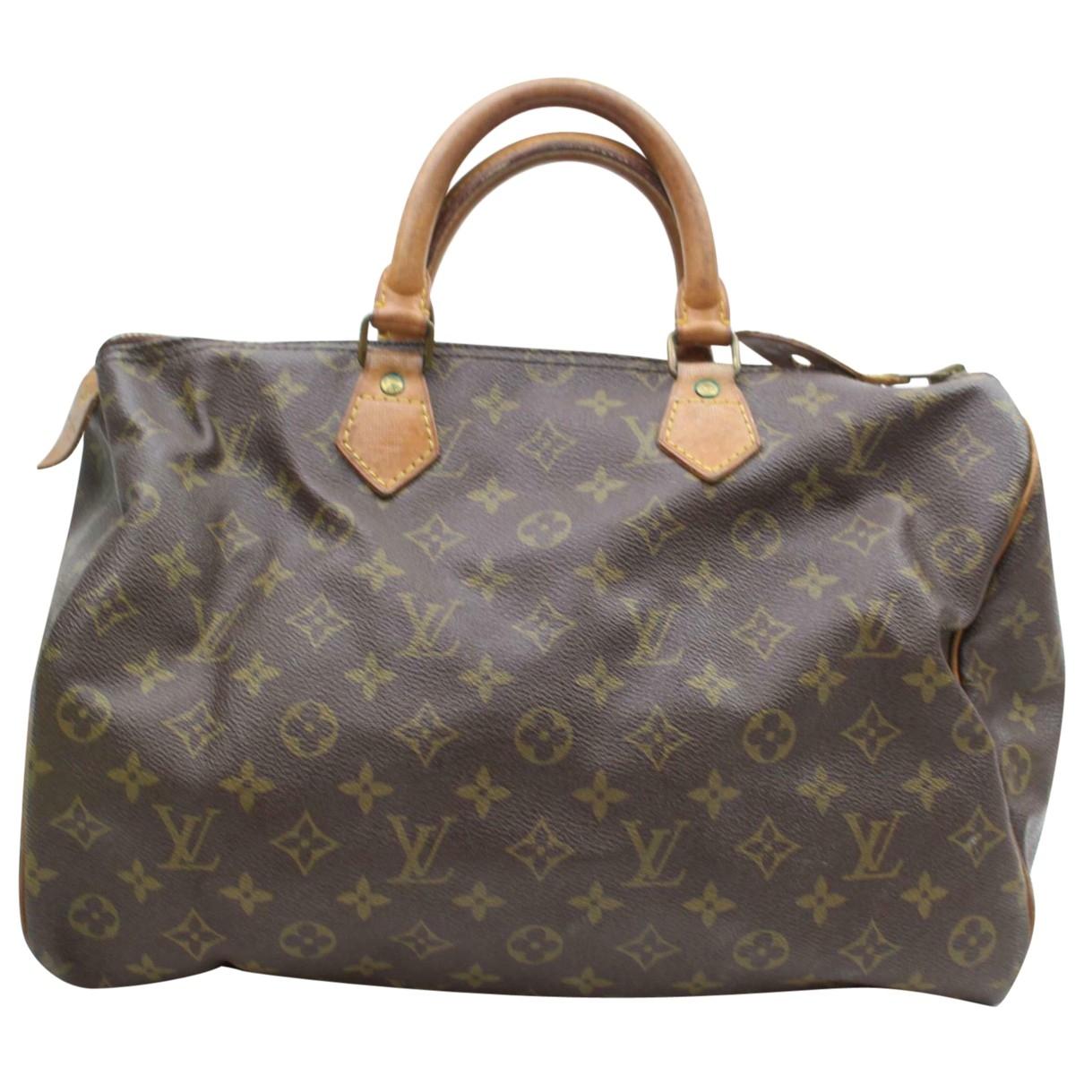 Lyst - Louis Vuitton Vintage Speedy Brown Leather Handbag in Brown