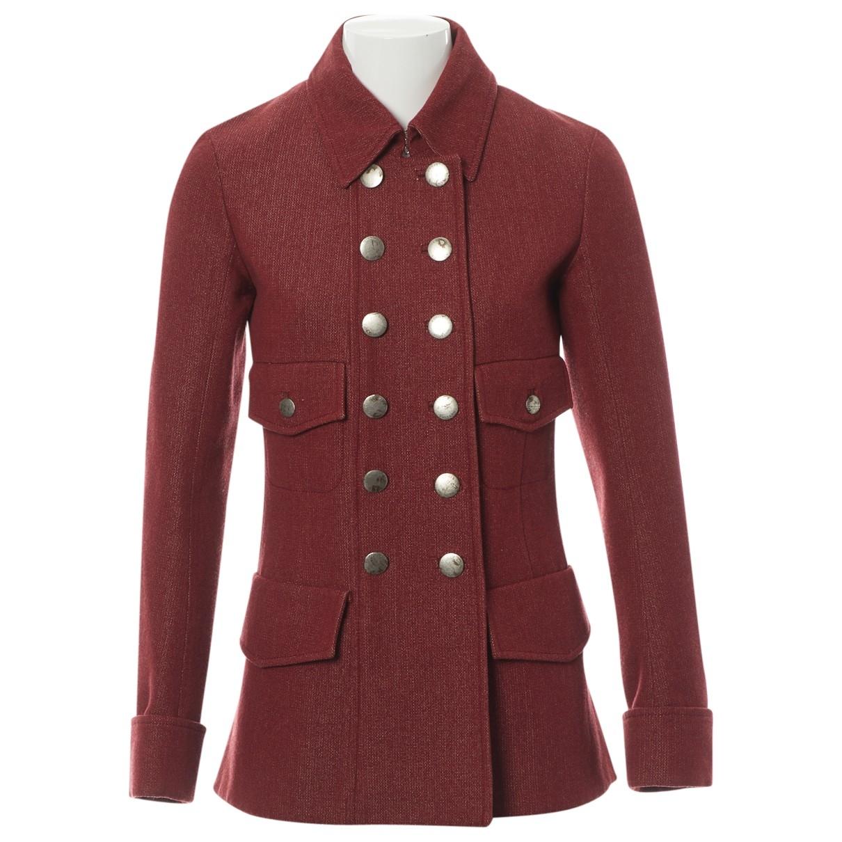 Louis Vuitton Burgundy Wool Jacket in Red - Lyst