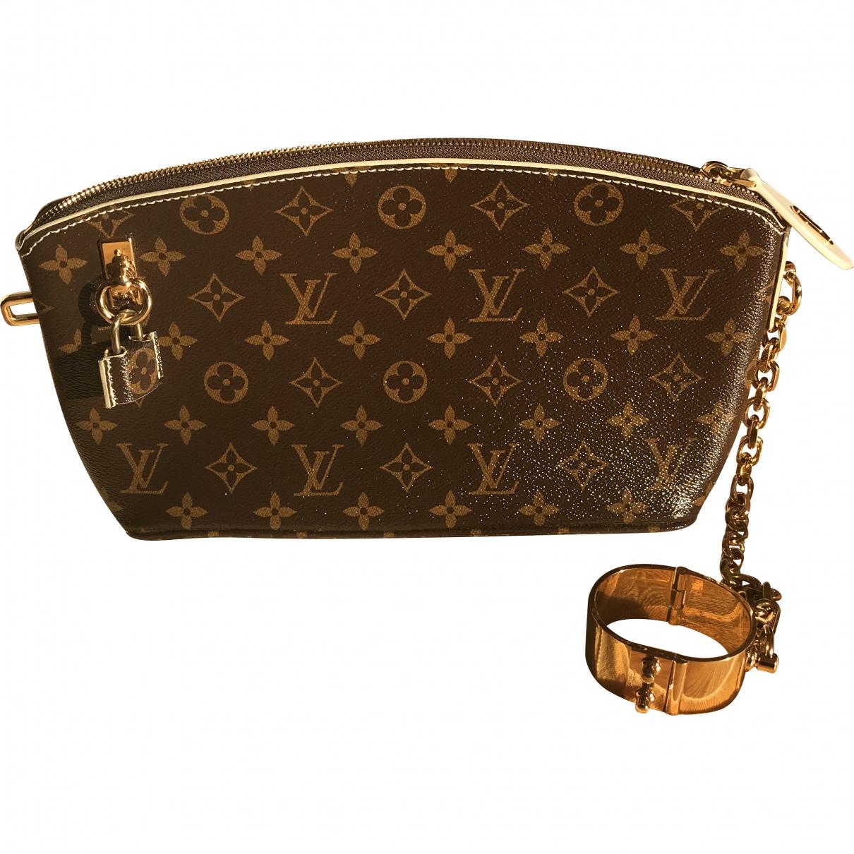 Louis Vuitton Lockit Cloth Clutch Bag in Brown - Lyst