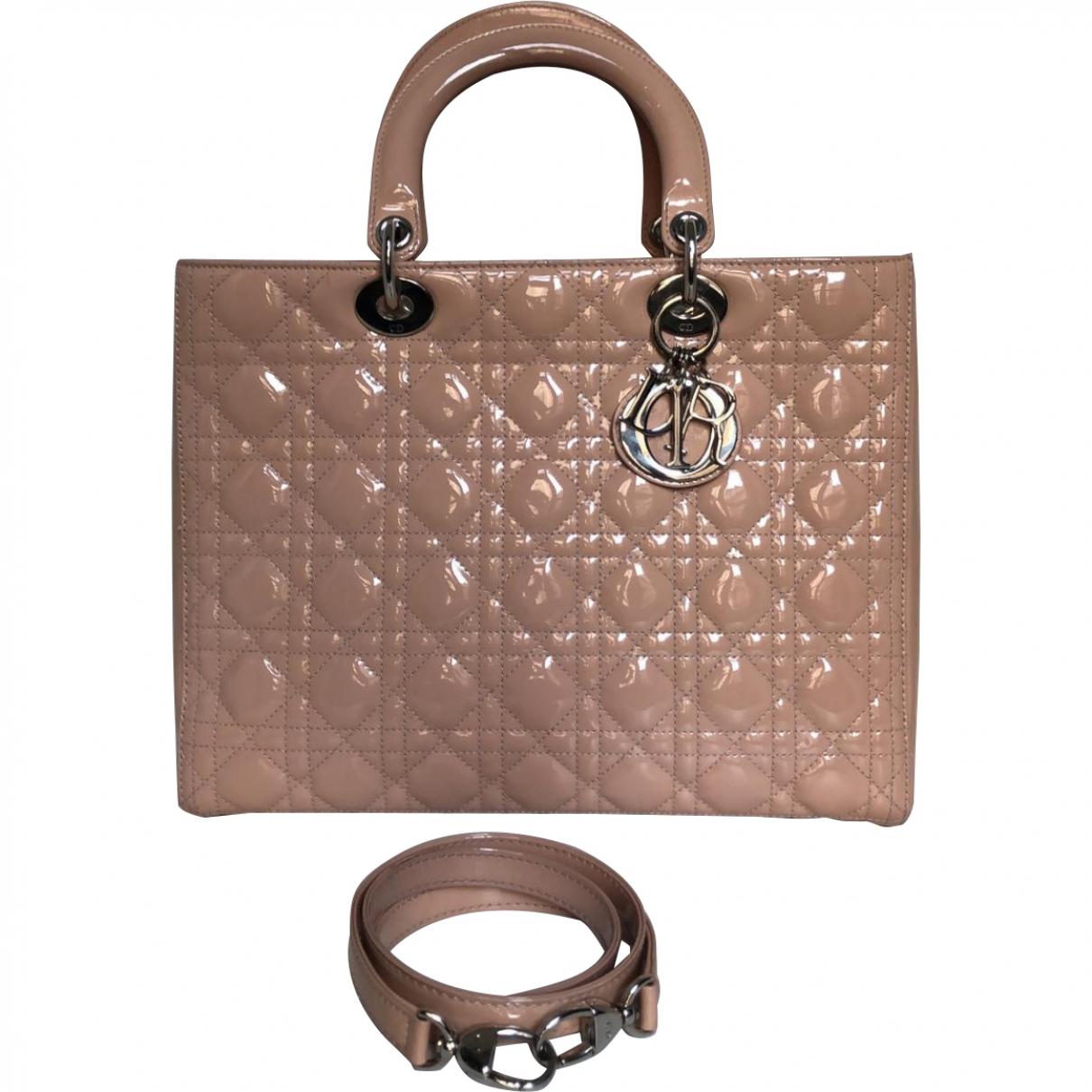 Lyst Dior Lady Pink Patent Leather Handbag In Dior Women S Lady Pink Patent Leather Handbag