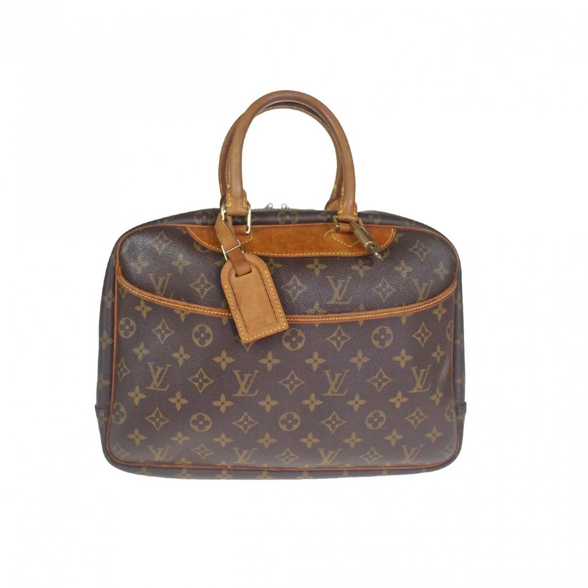Louis Vuitton Vintage Deauville Brown Cloth Handbag in Brown - Lyst