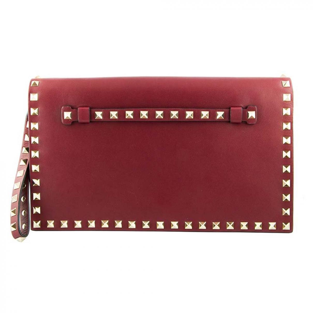 Valentino Leather Clutch Bag in Red - Lyst