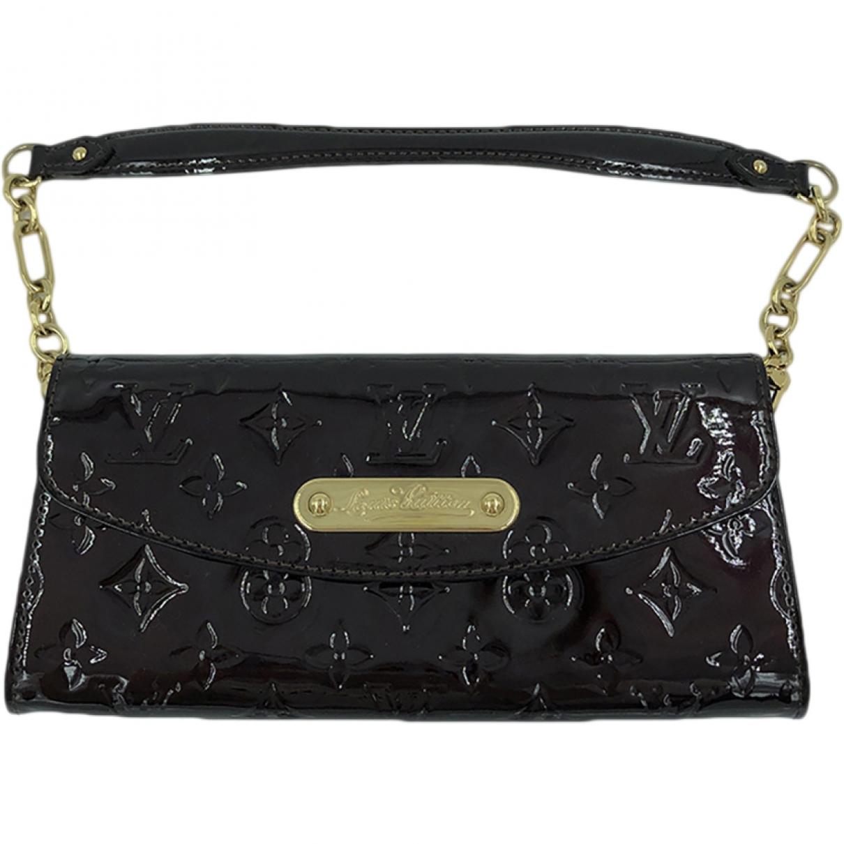 Louis Vuitton Pre-owned Eva Burgundy Patent Leather Clutch Bags in Black - Lyst