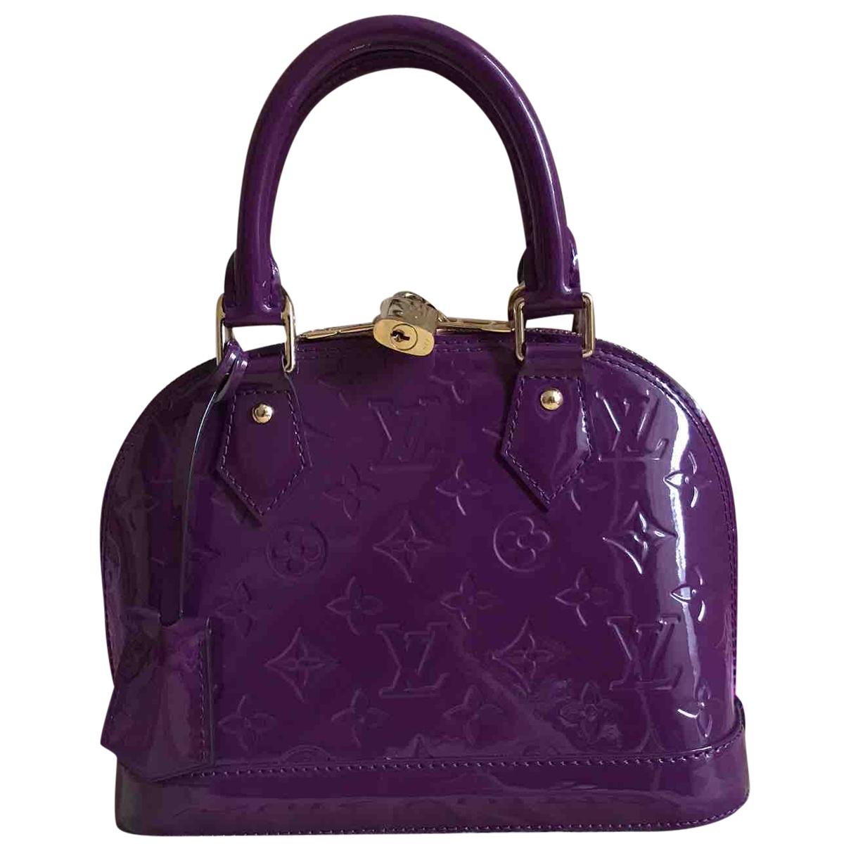 Lyst Louis Vuitton Alma Bb Purple Patent Leather Handbag In Louis Vuitton Women S Alma Bb Purple Patent Leather Handbag