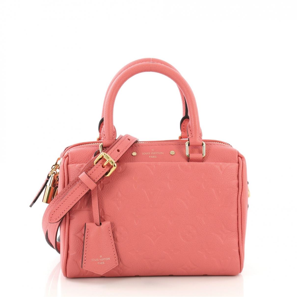 Lyst - Louis Vuitton Speedy Pink Leather Handbag in Pink