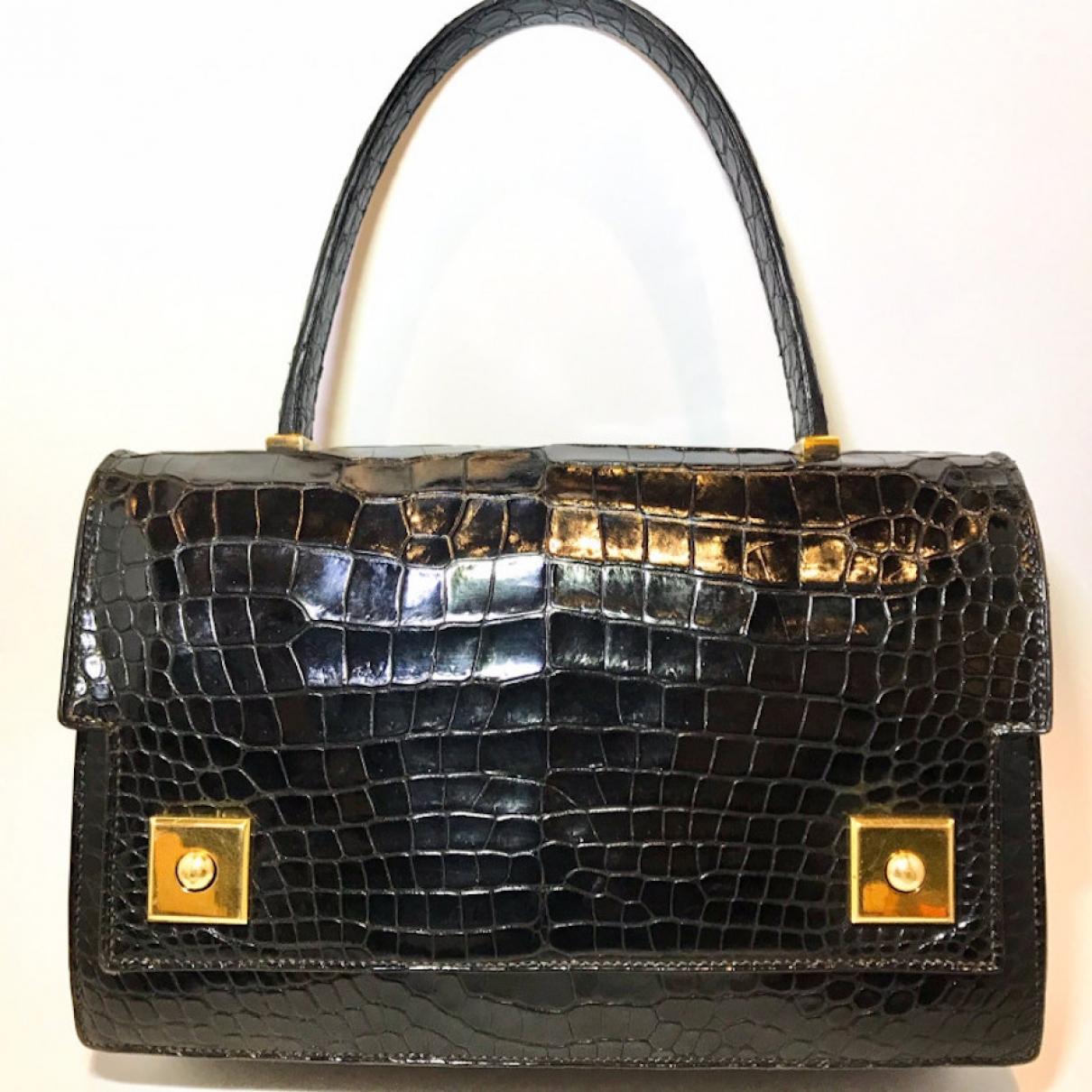 Hermès Pre-owned Vintage Black Crocodile Handbags in Black - Lyst
