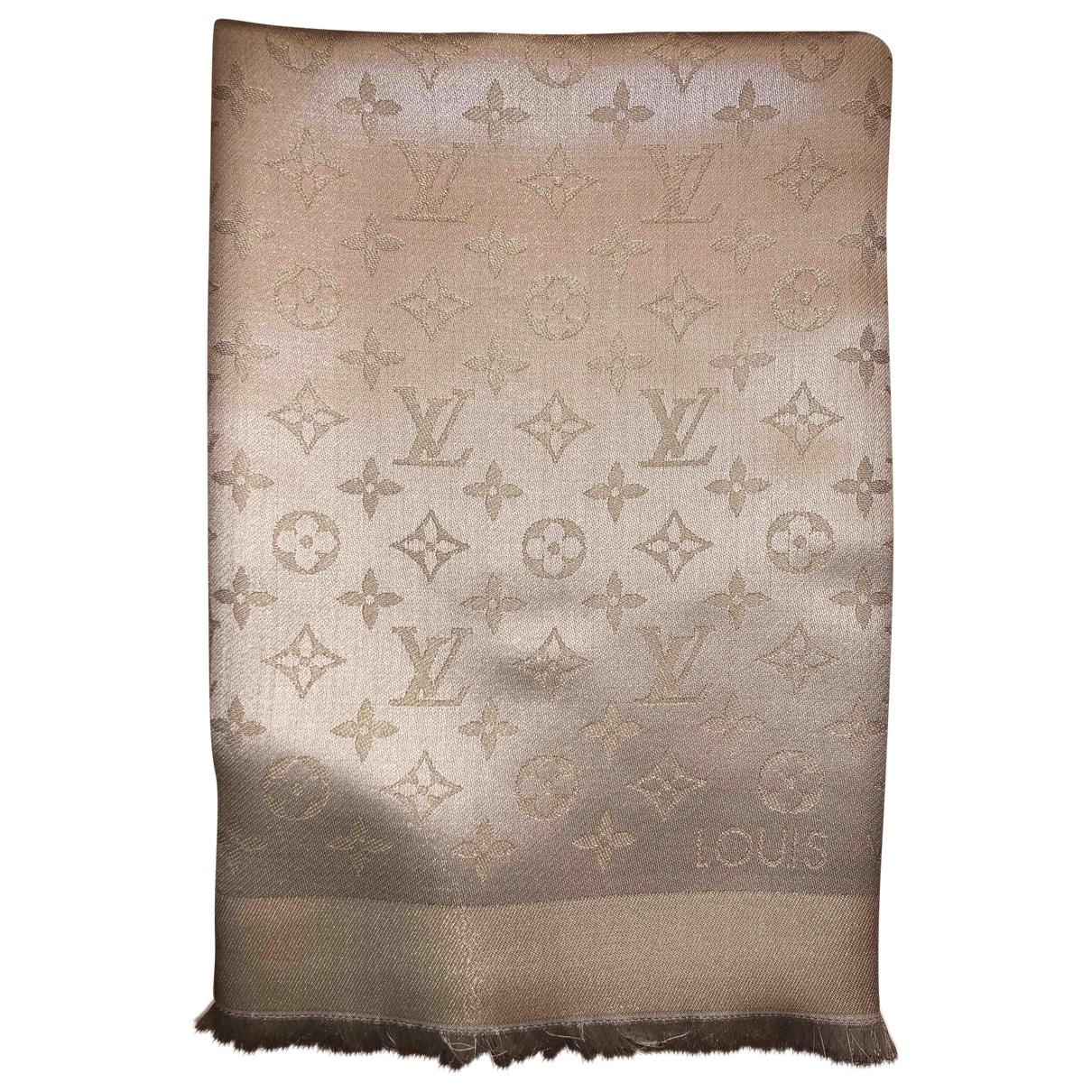 Louis Vuitton Pre-owned Châle Monogram Shine White Wool Scarves in White - Lyst