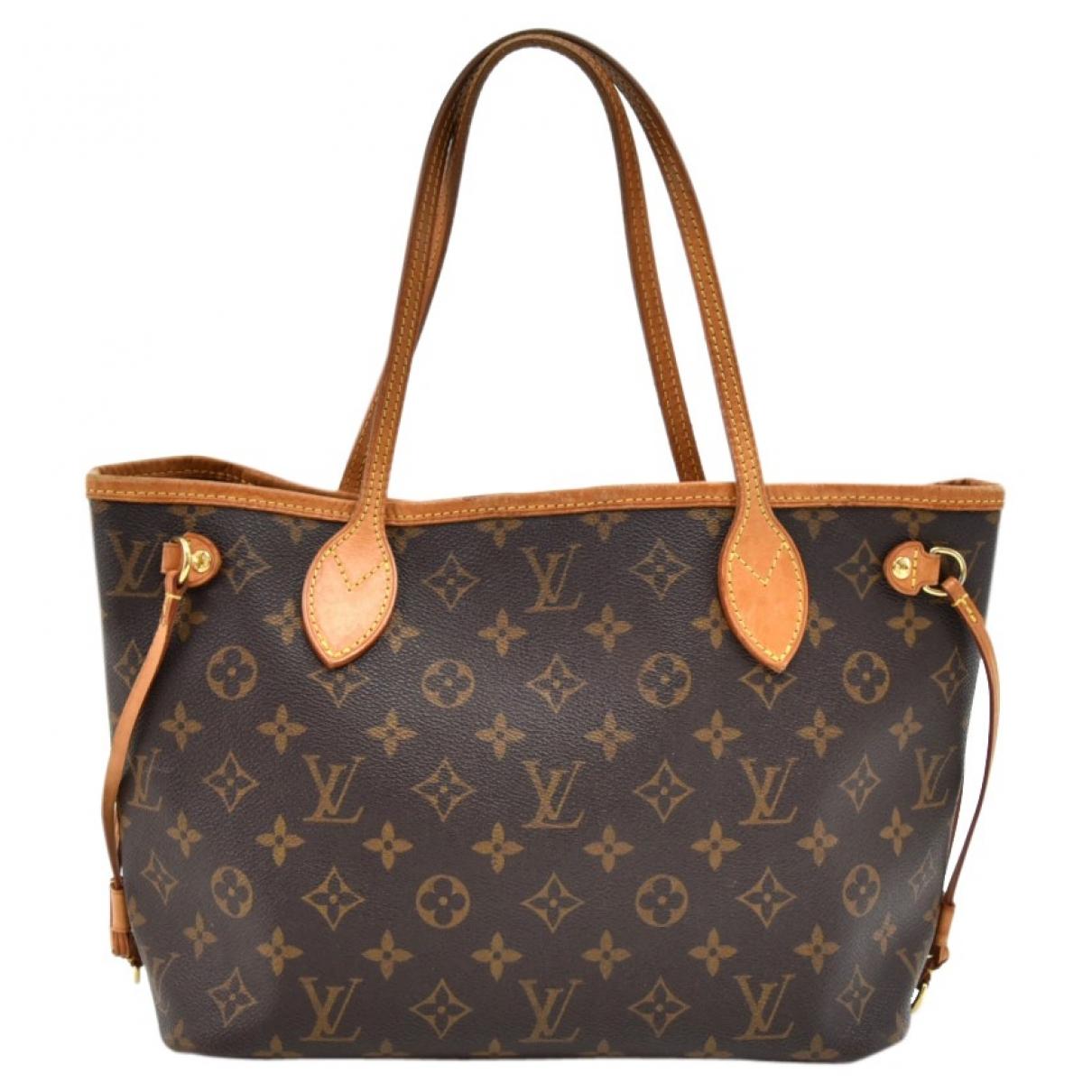 Lyst - Louis Vuitton Neverfull Brown Cloth Handbag in Brown - Save 20%