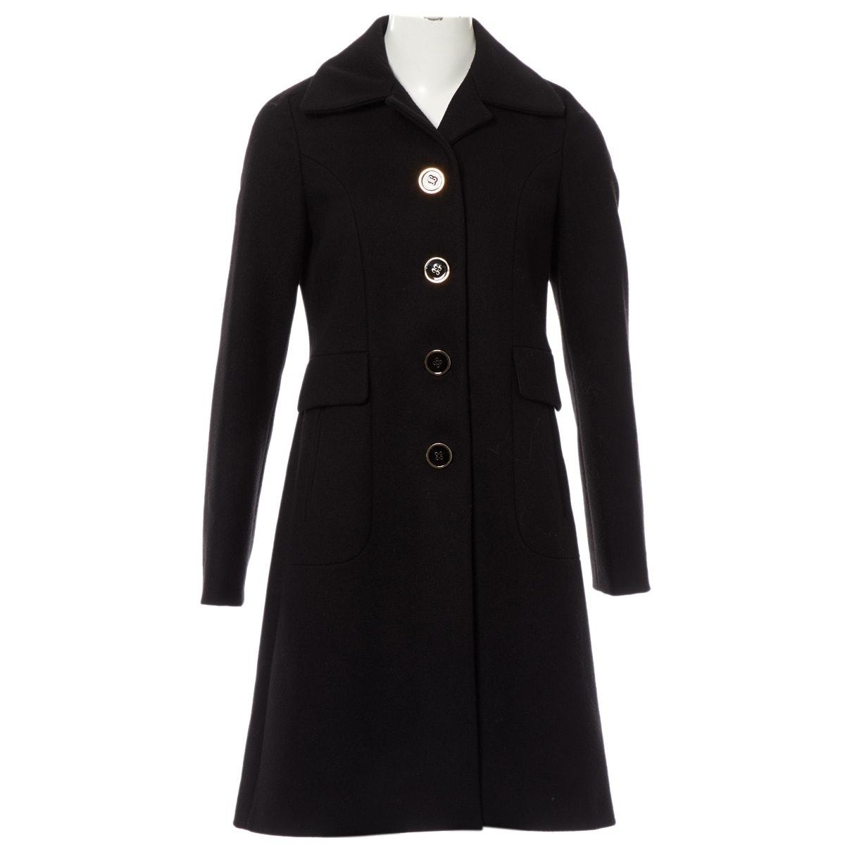 Michael Kors Black Wool Coat - Lyst