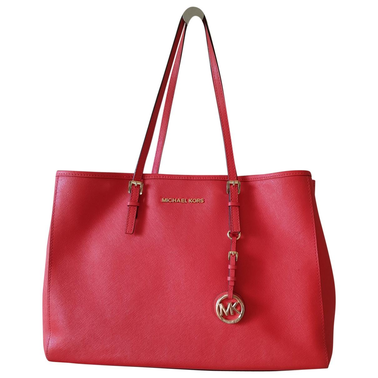 Lyst Michael Kors Pre Owned Leather Tote In Red Michael Kors Red Pre Owned Leather Tote Lyst View Fullscreen